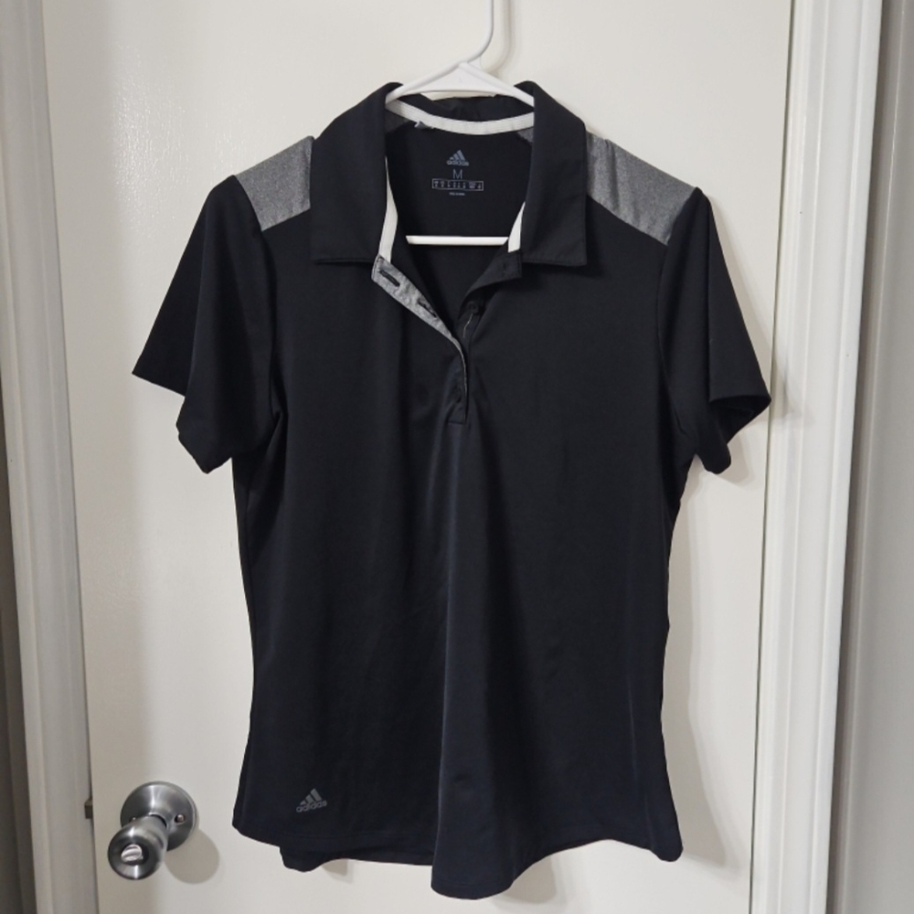 Adidas Black and Gray Polo Shirt